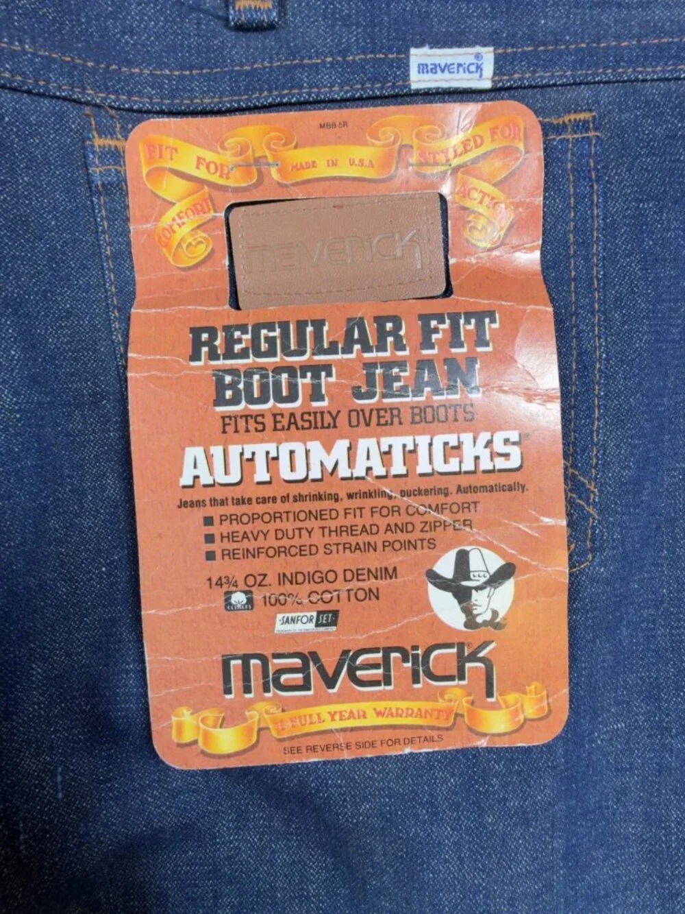 Vintage Maverick Automaticks Boot Jeans Mens 42x34 USA Made Deadstock NWT